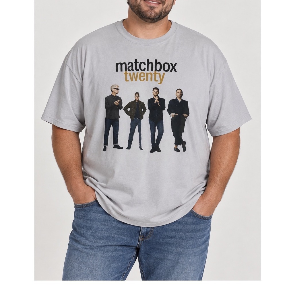 Matchbox Twenty Slow Dream Tour 2023 Graphic T-Shirt Mens 2X Gray Concert Tee